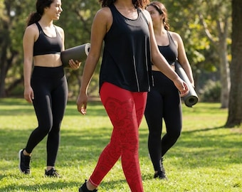 Red Bandana Print Leggings | Yoga Wear