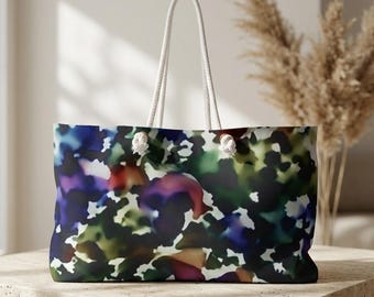 Gypsy Flower Weekender: Vibrant Jewel Toned Bag for the Eclectic Adventurer | Tote Bag | Carryon
