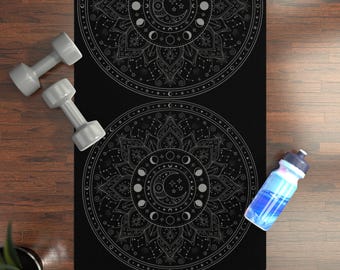 Tapis de yoga mandala lune céleste