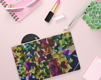 Floral Artwork Clutch Bag/Wristlet: Vibrant Design for Creative Dreamers | Small Bag | Wallet