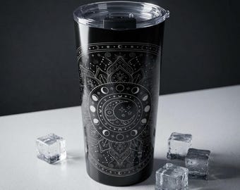 Celestial Moon Mandala Tumbler | 20oz Stainless Travel Cup