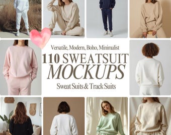 Sweatsuit & Tracksuit Mockup Bundle: 110 PNG Templates (Digital Download)