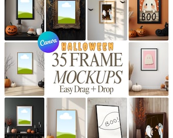 Zestaw makiet ramek na Halloween: Upiorne dekoracje jesienne (do pobrania w wersji cyfrowej)