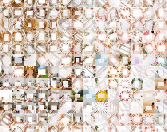 500 PNG Card Mockups: Boho, Modern, Invitation Stationery (Digital Download)