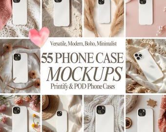 Boho Phone Case Mockups: 55 PNGs for Printify & POD + POD Success Guide