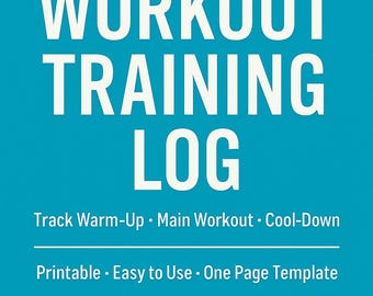 Printable Workout Log: Fitness Planner Template (Digital Download)