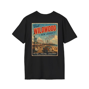 Wildwood New Jersey Retro Beach Shirt | Vintage Jersey Shore T-Shirt | Boardwalk Graphic Tee | Coastal Summer Shirt image 6
