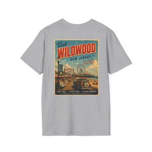 Wildwood New Jersey Retro Beach Shirt | Vintage Jersey Shore T-Shirt | Boardwalk Graphic Tee | Coastal Summer Shirt image 8