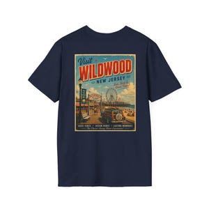 Wildwood New Jersey Retro Beach Shirt | Vintage Jersey Shore T-Shirt | Boardwalk Graphic Tee | Coastal Summer Shirt image 20