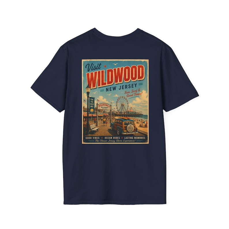 Wildwood New Jersey Retro Beach Shirt | Vintage Jersey Shore T-Shirt | Boardwalk Graphic Tee | Coastal Summer Shirt image 20