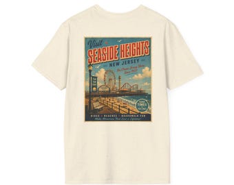 Seaside Heights New Jersey Retro Beach Shirt | Vintage Jersey Shore T-Shirt | Coastal Summer Tee | Boardwalk Graphic Shirt