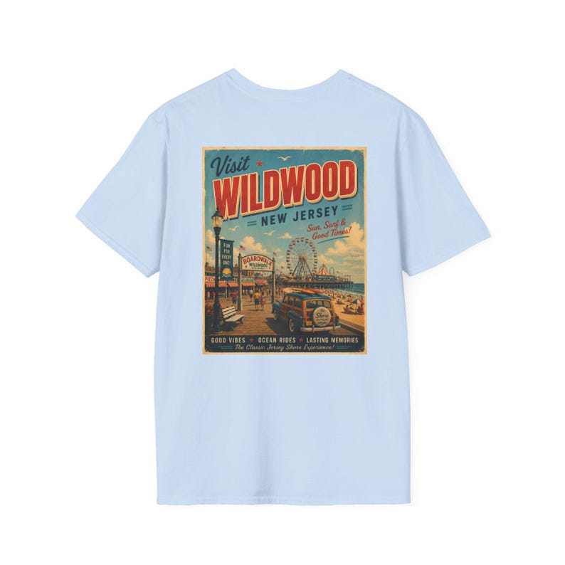 Wildwood New Jersey Retro Beach Shirt | Vintage Jersey Shore T-Shirt | Boardwalk Graphic Tee | Coastal Summer Shirt image 16
