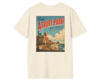 Asbury Park New Jersey Retro Beach Shirt | Vintage Jersey Shore T-Shirt | Coastal Boardwalk Graphic Tee | Summer Beach Town Shirt