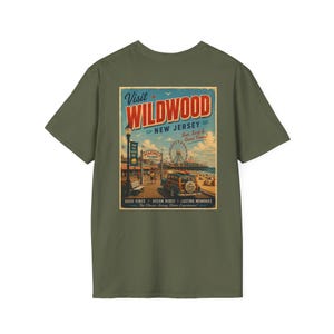 Wildwood New Jersey Retro Beach Shirt | Vintage Jersey Shore T-Shirt | Boardwalk Graphic Tee | Coastal Summer Shirt image 12