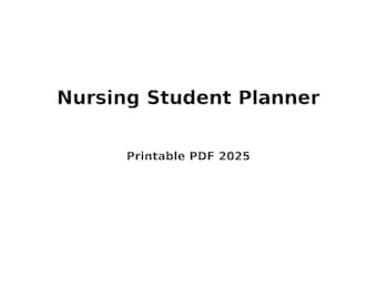 Utskrivbar planerare för sjuksköterskestudenter 2025 – Studier, kliniska timmar och examensförberedelser i PDF-format