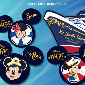 Calamita Disney Magic Cruise / Modello Canva modificabile / Decorazione per porta stampabile / Download digitale
