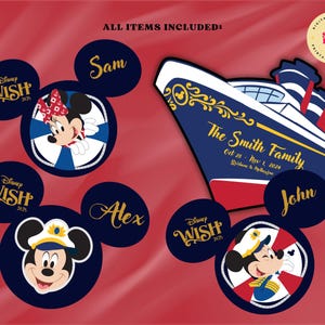 Calamita per porta Disney Wish Cruise / Modello Canva modificabile / Decorazione cabina crociera / Download digitale stampabile