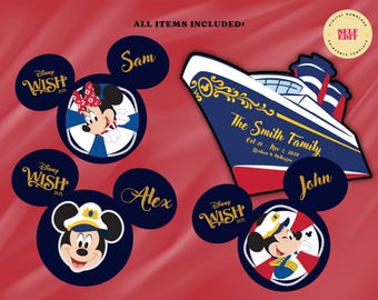 Disney Wish Cruise Door Magnet | Editable Canva Template | Cruise Stateroom Decor | Printable Digital Download