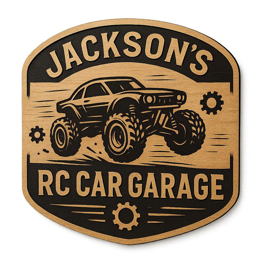 Custom RC Car Garage Sign, Personalized Wooden Garage Wall Decor ...