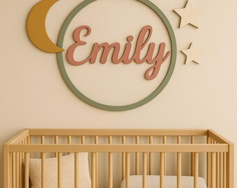 Above Crib Name Sign, Personalized Name Sign For Nursery, Wooden Name Sign, Nursery Name Sign, Boy Nursery Decor, 3D Wooden Baby Name Sign
