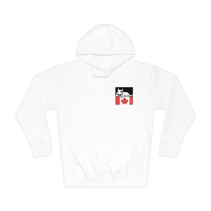 Canadian Maple Leaf Bear Hoodie | Small Chest Patch, Canada Flag Design