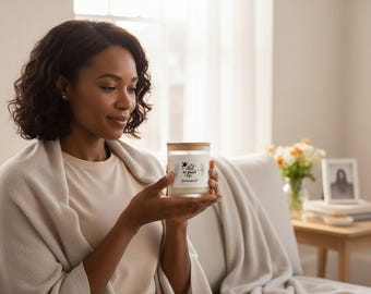 Personalized "Rest in Peace" Candle Frosted Glass Candle, 11oz | Memorial Sympathy