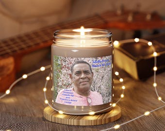 Memorial Photo Scented Soy Candle 9oz | White Lid Jar, Personalized Tribute