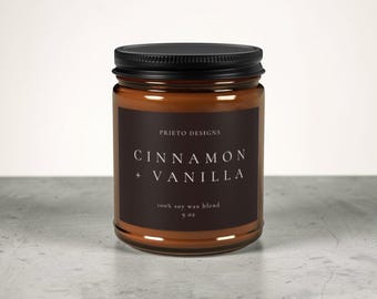 Cinnamon Vanilla Candle Amber Jar