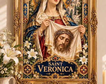 Pósteres enrollados de Santa Verónica / Obras de arte religiosas de Jesús, decoración cristiana para la pared
