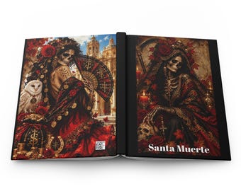 Diario de Santa Muerte Esqueleto / Cuaderno de tapa dura con renglones, diario para la sanación mental