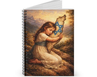 Girl Embracing Israel Map Spiral Notebook | Ruled Journal