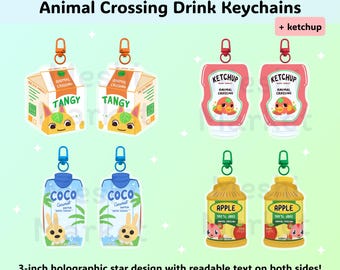ACNH Drink Keychains
