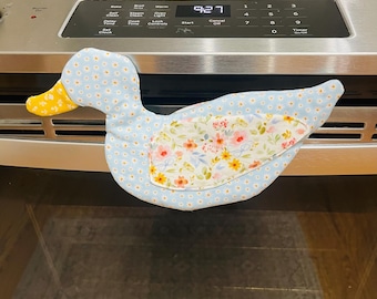 Patrón de costura DIY para manopla de horno con diseño de pato floral (PDF, descarga digital, apto para principiantes)