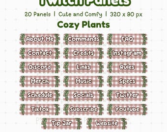 Cozy Plants Twitch Panels Pack of 20