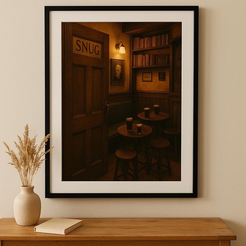 Irish Pub Snug Digital Print | Vintage Irish Bar Wall Art | Cozy Pub ...