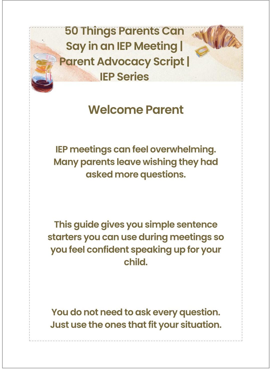 Parent Script EP Meeting Script Printable | What Parents Can Say at an IEP Meeting ...