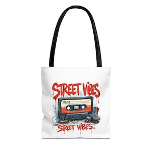 Retro Street Vibes Tragetasche: Urbaner Stil, Geschenk für Musikliebhaber