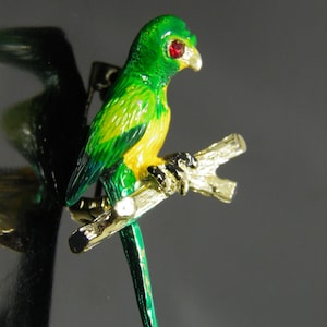 Vibrantly Colored Parrot Bird Pin Brooch