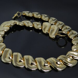 Vintage Gold Tone-Halskette mit glänzend und nicht glatt Links