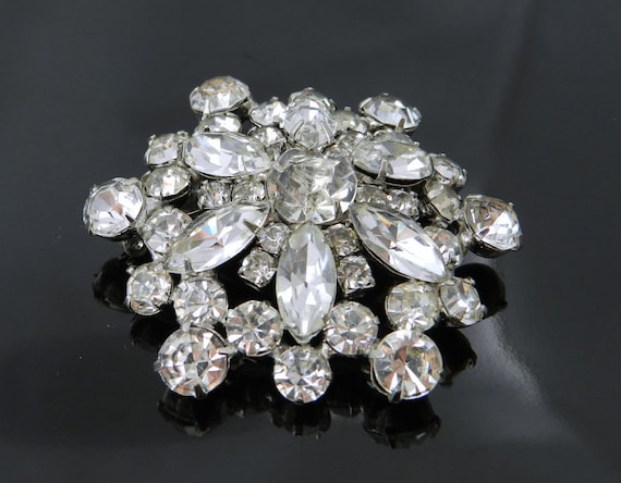 Vintage Domed Round Prong Set Marquis and Round Rhinestone  display picture 3