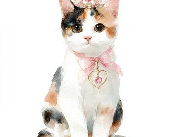 11 Katze mit Schleifen Clipart, Aquarell Katze, druckbares Aquarell, hochwertige JPGs, Papercraft, Junk Journal, digitaler Download