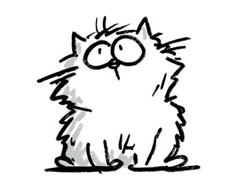 10 Hand-Drawn Cat Clipart, Whimsical Cats, Line Art, Printable Watercolor, High-Quality JPGs, Paper Craft, Junk Journal, Digital Download