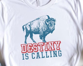Buffalo Football Shirt, Unisex Bella Canvas Destiny is Calling Game Day TShirt, BFLO Mafia Crewneck