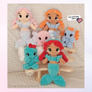 Crochet Mermaid Pattern | Mermaid Melody and Lottie Axolotl | Crochet Axolotl Pattern | PDF Pattern Instant Download (US Terms)