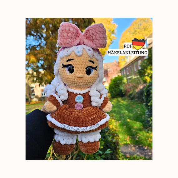 gingerbread dress crochet pattern Crochet Pattern for Kuki Doll in a Gingerbread Dress - PDF Pattern for  Christmas - German PDF | Chenille Yarn Doll