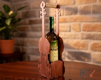 Cello Wine Bottle Gift Box, Laser Cut Template (Digital Download), Glue-Free Slot Assembly, 3mm, 1/8inch, 4mm, 6mm