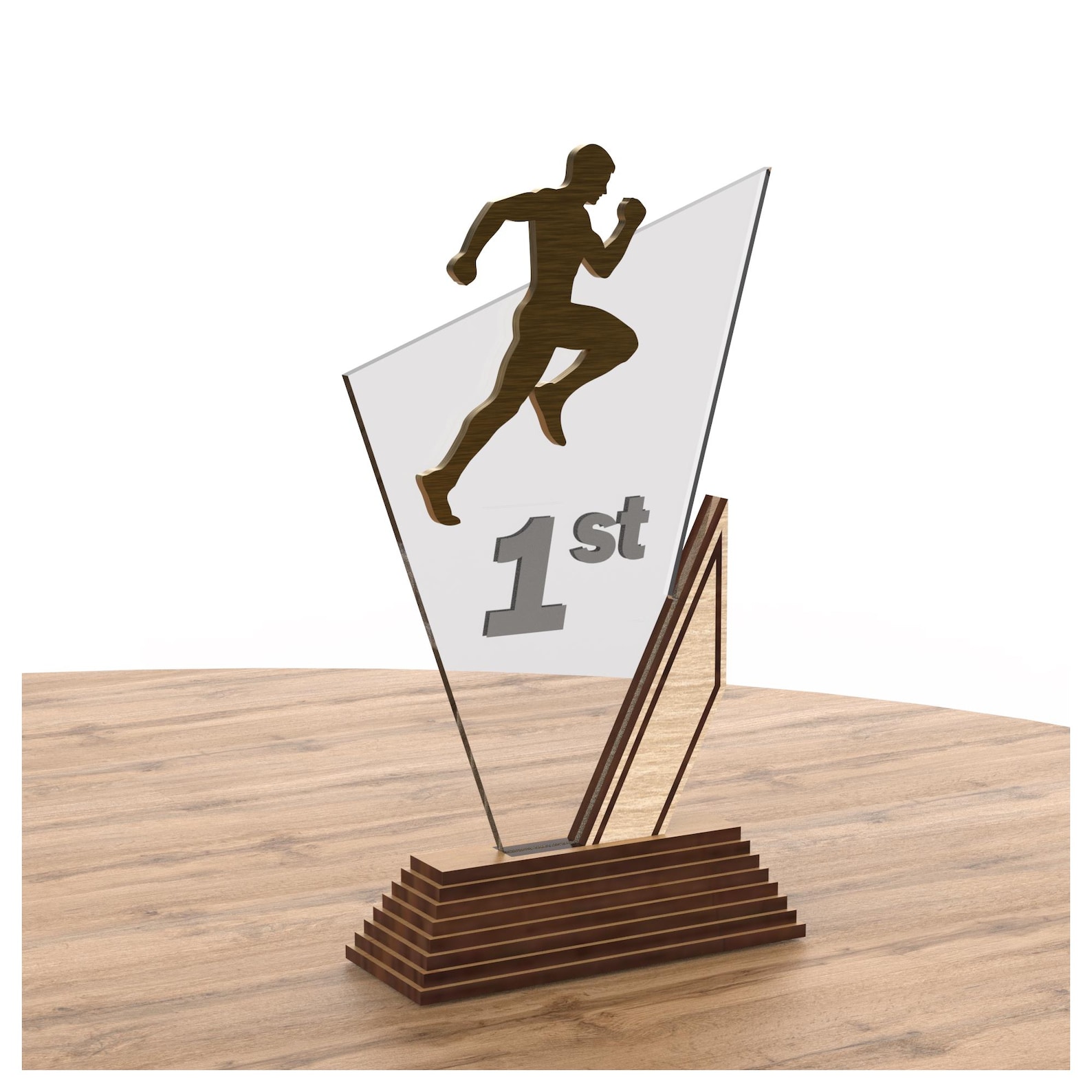 Set of 3 Running-themed Award Trophies – Digital Laser Cut Design (3mm ...