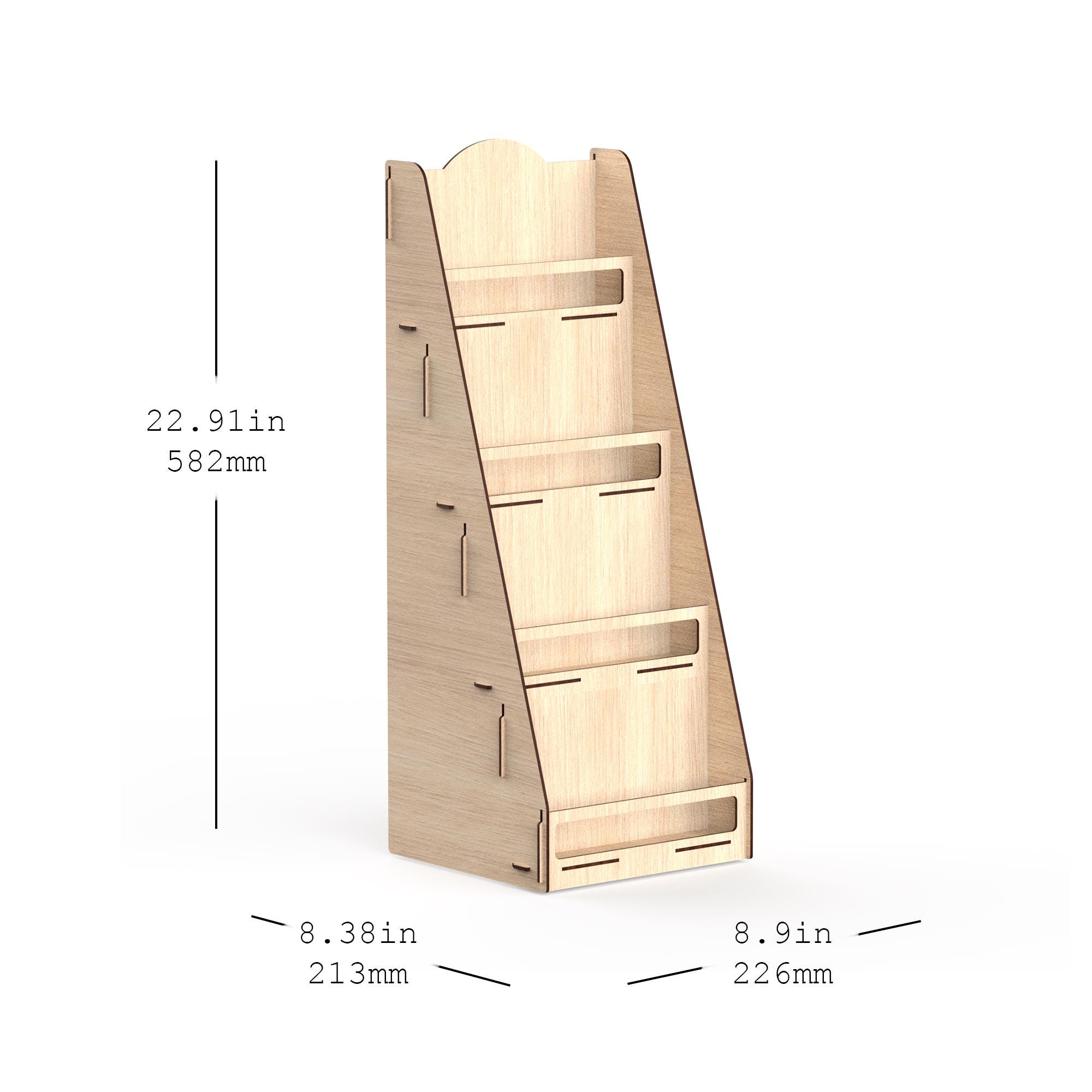 Description Stand Greeting Card Display Stand, 4-tier Counter Rack Laser Cut File (3mm ...