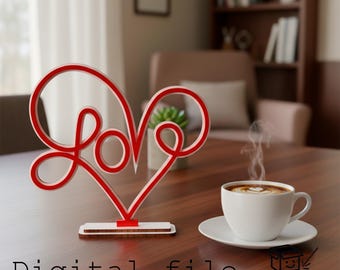 Cuore di legno su supporto per San Valentino, lime tagliate al laser, regali per ragazze che amano i cartelli