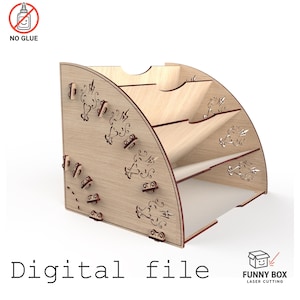 Organizer biurkowy w formacie A4 w stylu vintage – cyfrowy plik wycinany laserowo (montaż zatrzaskowy, grubość materiału 4 mm)
